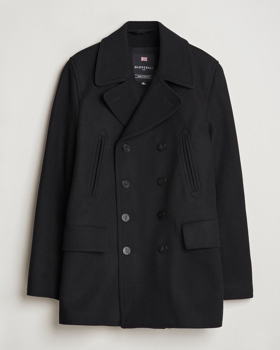 Herr | Jackor | Gloverall | Churchill Reefer Peacoat Black