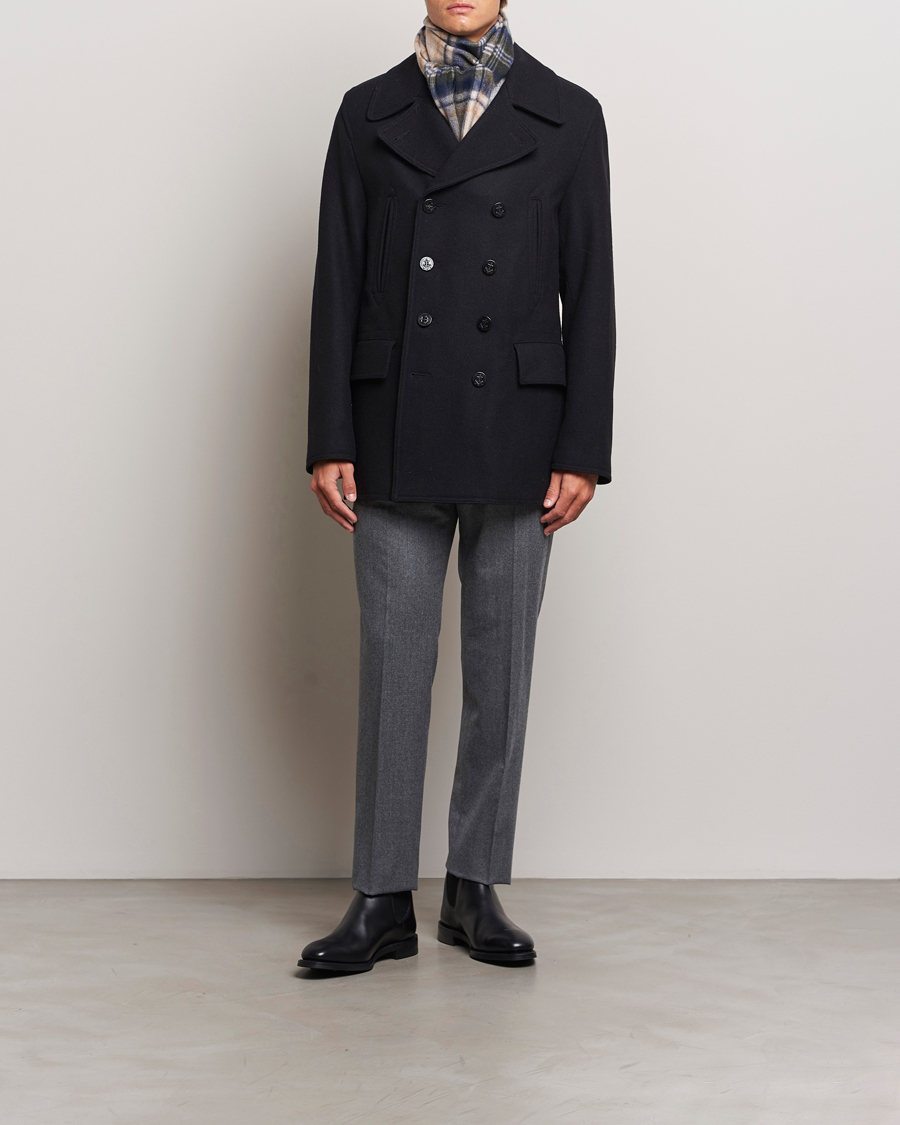 Herr | Jackor | Gloverall | Churchill Reefer Peacoat Black