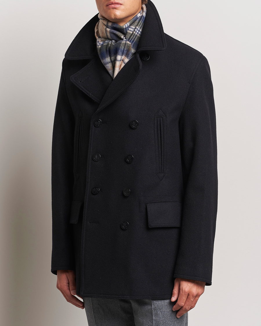 Herr | Jackor | Gloverall | Churchill Reefer Peacoat Black