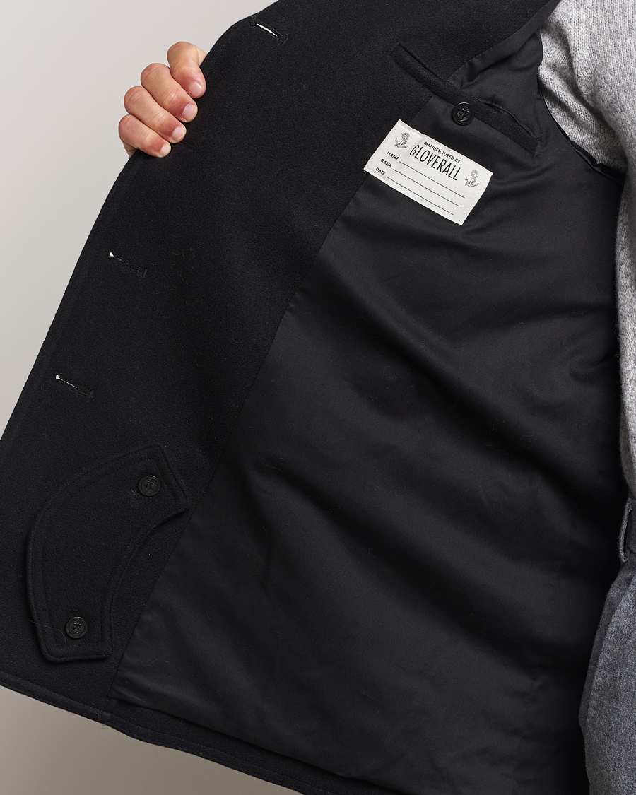 Herr | Jackor | Gloverall | Churchill Reefer Peacoat Black
