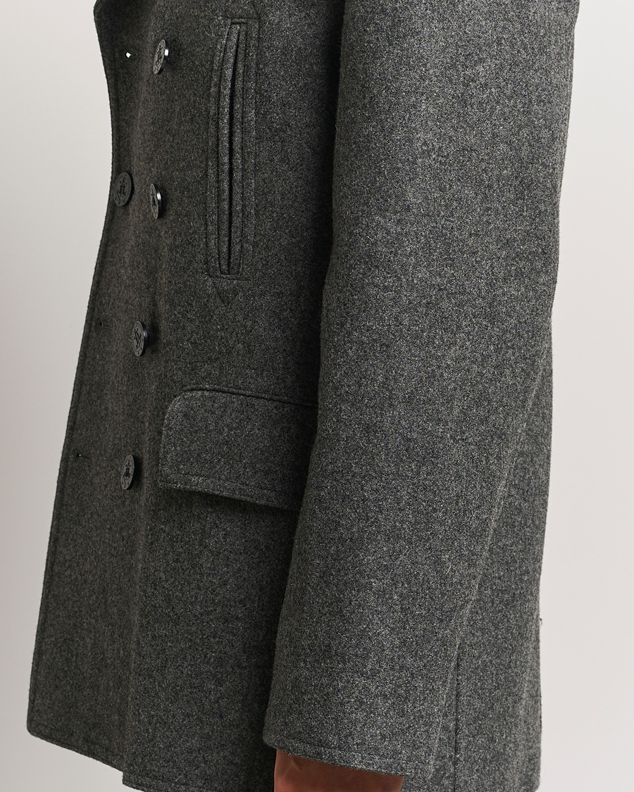 Herr | Jackor | Gloverall | Churchill Reefer Peacoat Grey