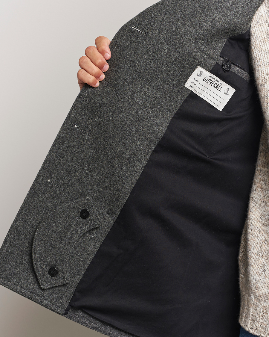 Herr | Jackor | Gloverall | Churchill Reefer Peacoat Grey