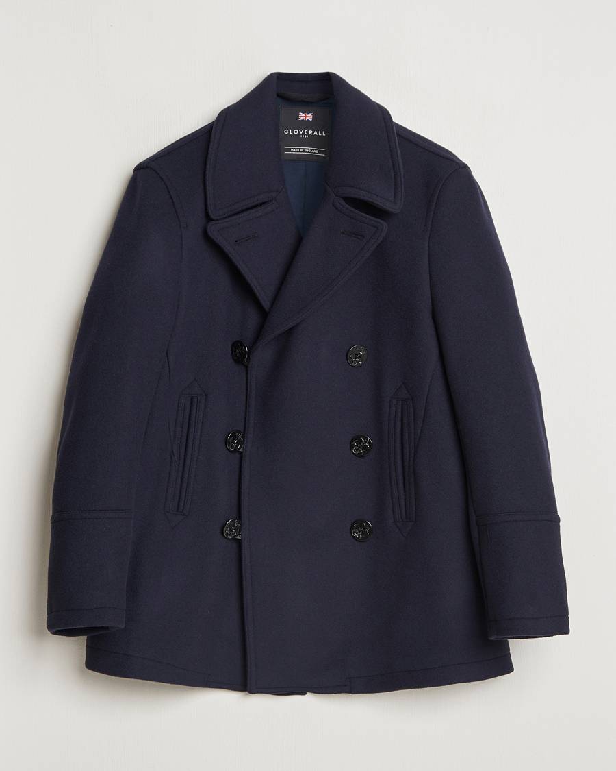 Herr | Jackor | Gloverall | Tennyson Peacoat Navy