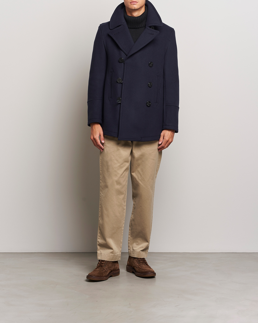 Herr | Jackor | Gloverall | Tennyson Peacoat Navy