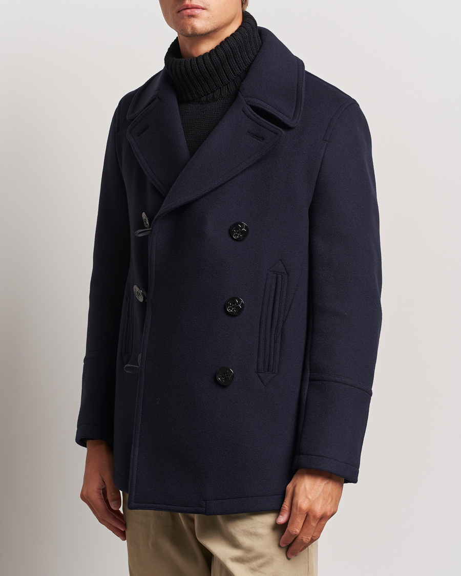 Herr | Jackor | Gloverall | Tennyson Peacoat Navy