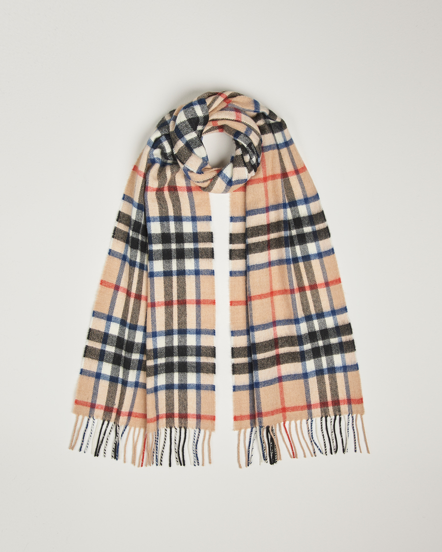 Herr | Gloverall Lambswool Scarf Camel Check | Gloverall | Lambswool Scarf Camel Check
