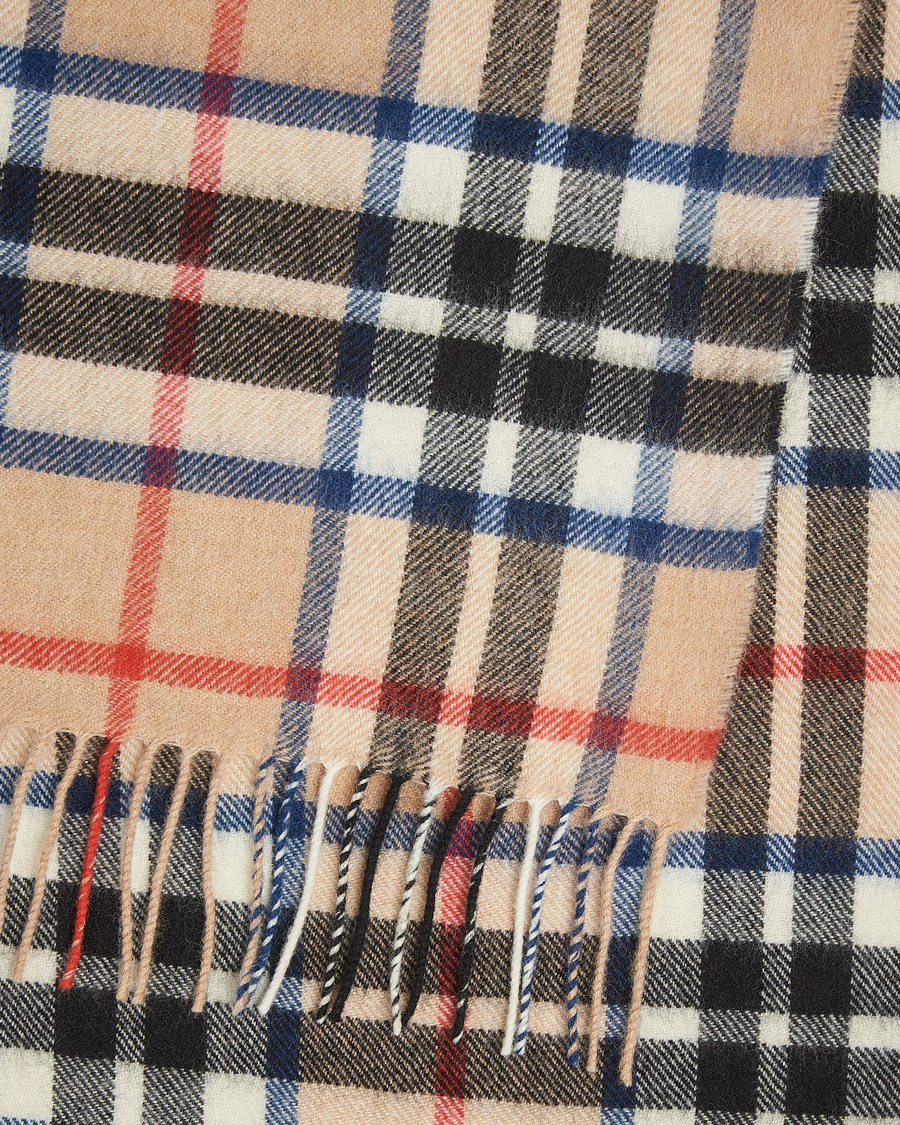Herr | Gloverall Lambswool Scarf Camel Check | Gloverall | Lambswool Scarf Camel Check