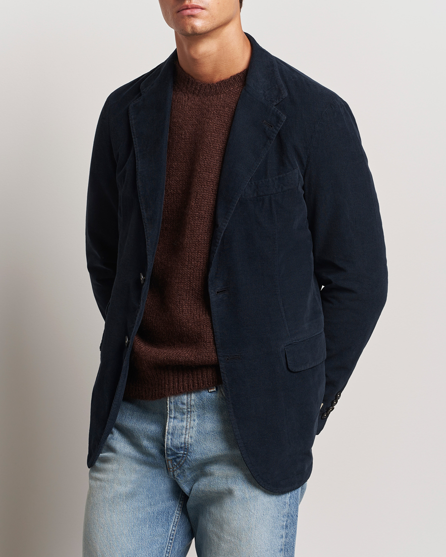 Herr | Kavajer | Massimo Alba | Baby Corduroy Blazer Navy