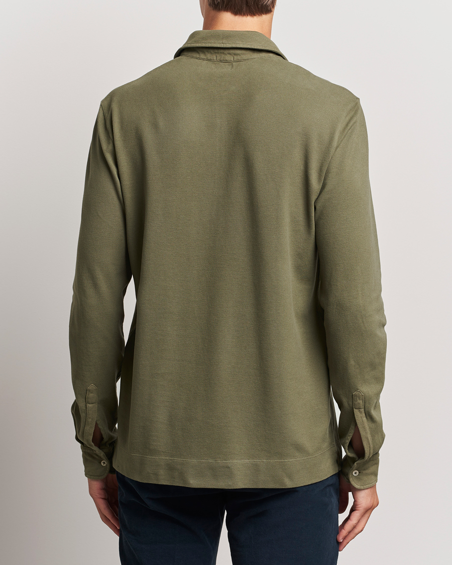 Herr | Tröjor | Massimo Alba | Ischia Cotton/Cashmere Long Sleeve Polo Military