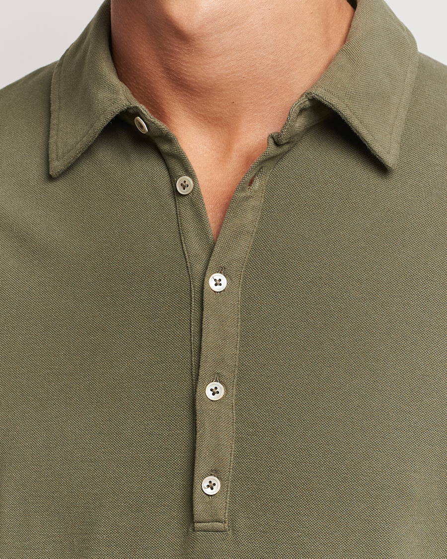 Herr | Tröjor | Massimo Alba | Ischia Cotton/Cashmere Long Sleeve Polo Military