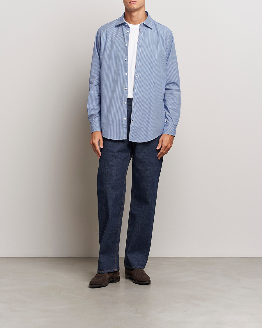 Herr | Skjortor | Massimo Alba | Genova Casual Shirt Blue Stripe