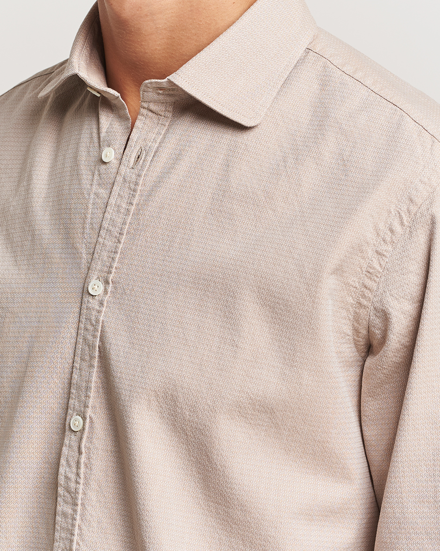 Herr | Skjortor | Massimo Alba | Canary Cotton Voile Casual Shirt Beige