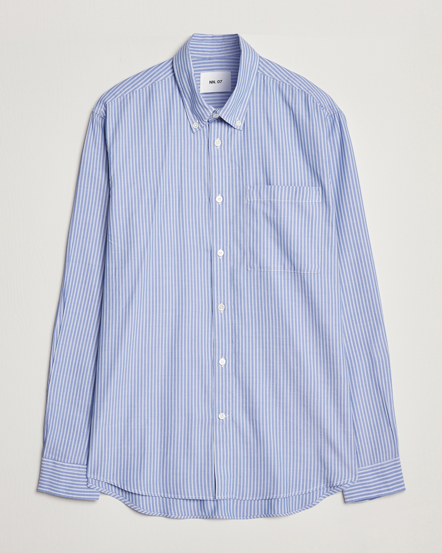 Herr | Skjortor | NN07 | Arne Tencel Striped Shirt Blue/White