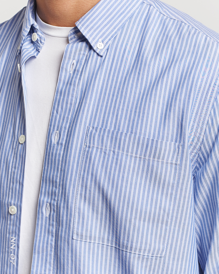 Herr | Skjortor | NN07 | Arne Tencel Striped Shirt Blue/White