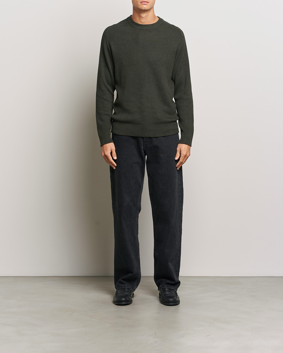 Herr | Tröjor | NN07 | Kevin Cotton Knitted Sweater Dark Army