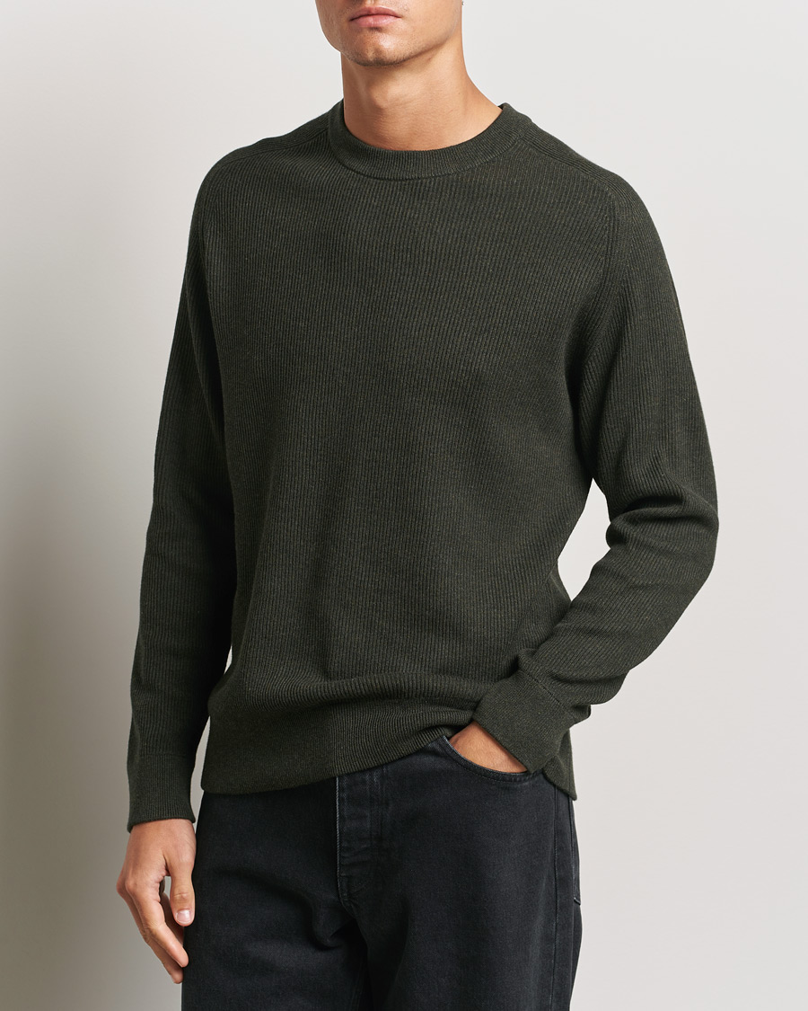 Herr | Tröjor | NN07 | Kevin Cotton Knitted Sweater Dark Army