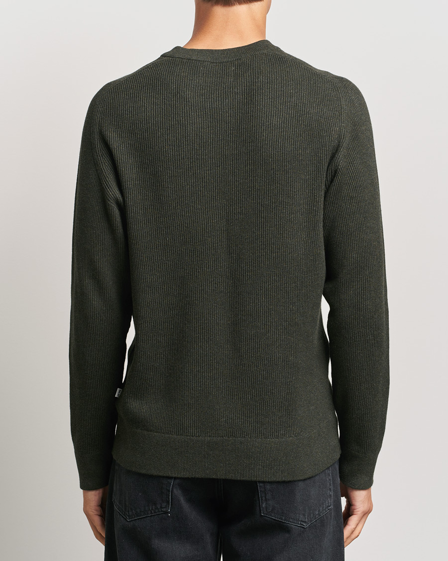Herr | Tröjor | NN07 | Kevin Cotton Knitted Sweater Dark Army