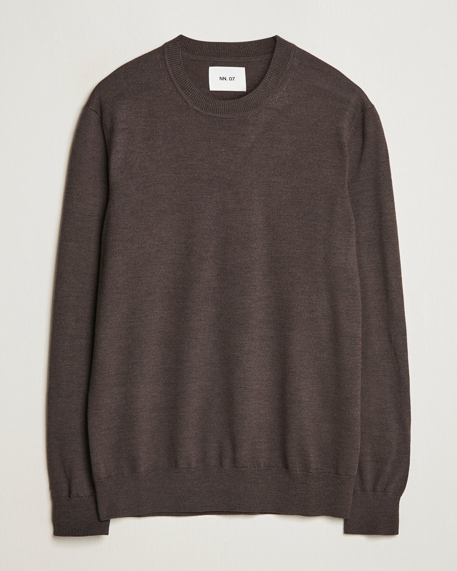 Herr | Tröjor | NN07 | Ted Merino Crew Neck Pullover Demitase Brown