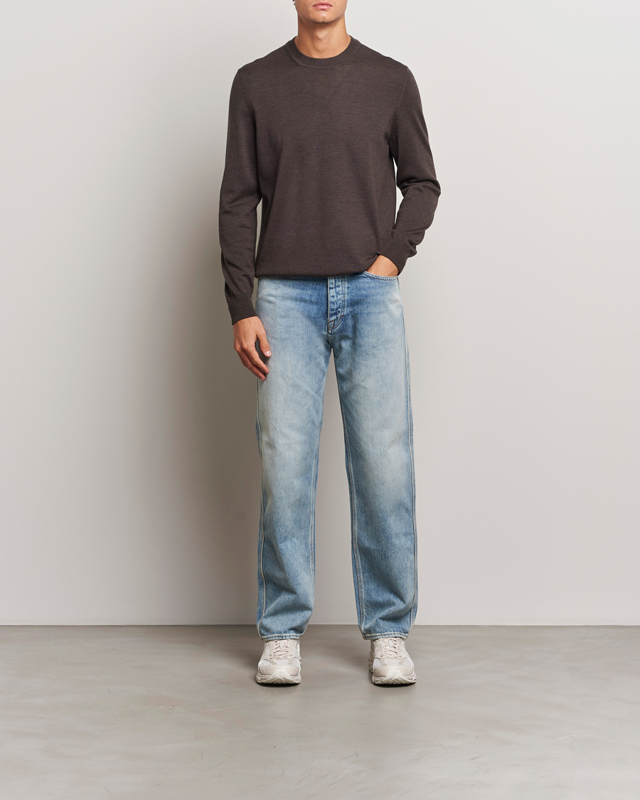 Herr | Tröjor | NN07 | Ted Merino Crew Neck Pullover Demitase Brown