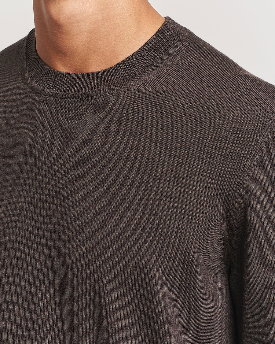 Herr | Tröjor | NN07 | Ted Merino Crew Neck Pullover Demitase Brown
