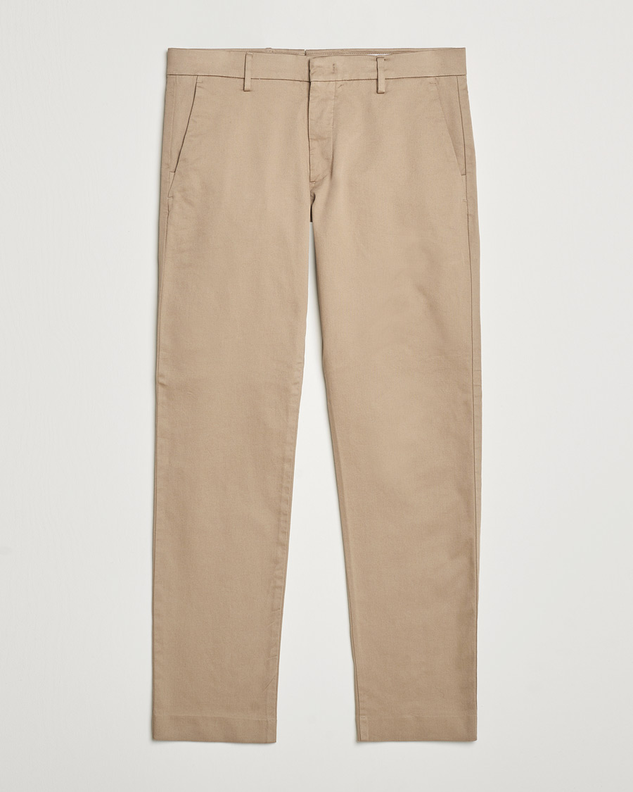 Herr | Byxor | NN07 | Theo Regular Fit Stretch Chinos Timber Wolf