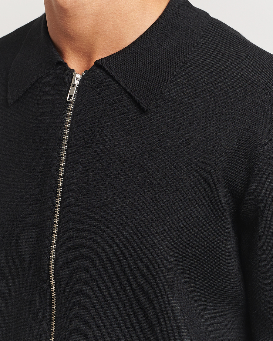 Herr | Tröjor | NN07 | Harald Cotton/Modal Full Zip Black