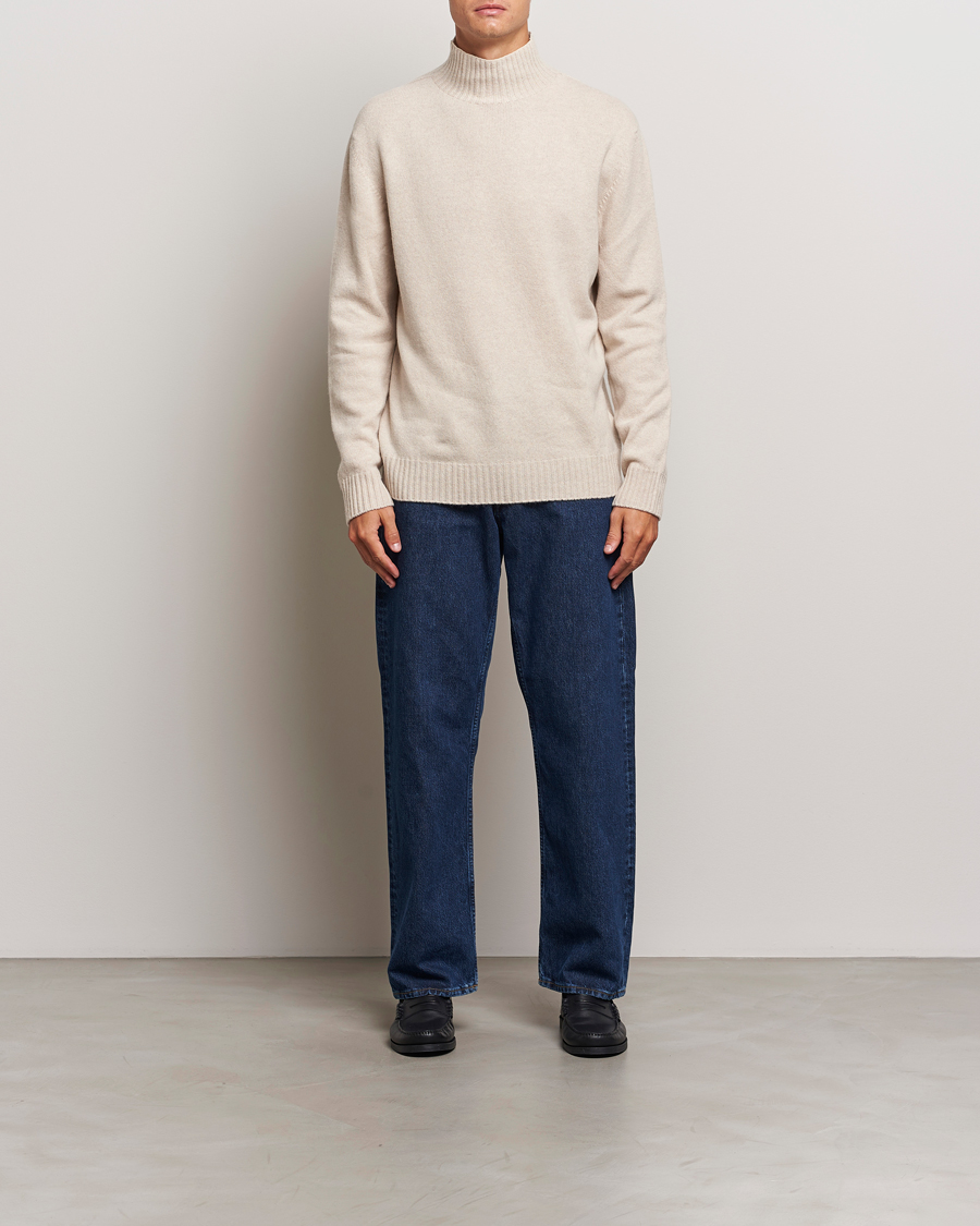 Herr | Tröjor | NN07 | Clark Wool Knitted Polo Ecru