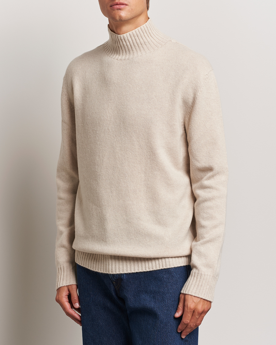 Herr | Tröjor | NN07 | Clark Wool Knitted Polo Ecru