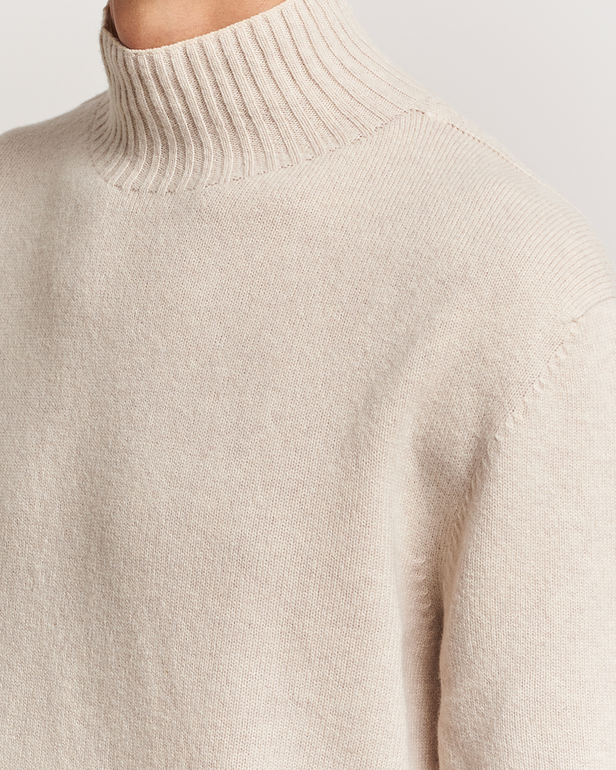 Herr | Tröjor | NN07 | Clark Wool Knitted Polo Ecru