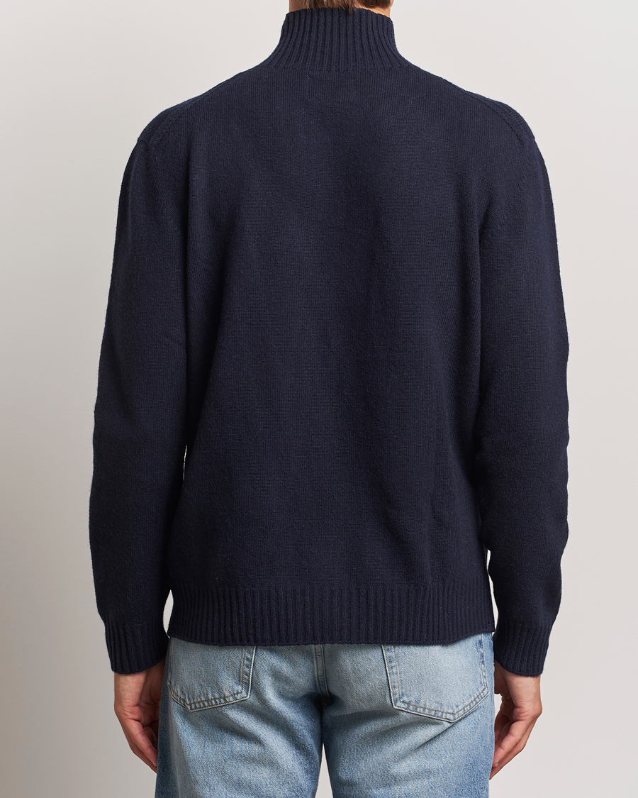 Herr | Tröjor | NN07 | Clark Wool Knitted Polo Navy Blue