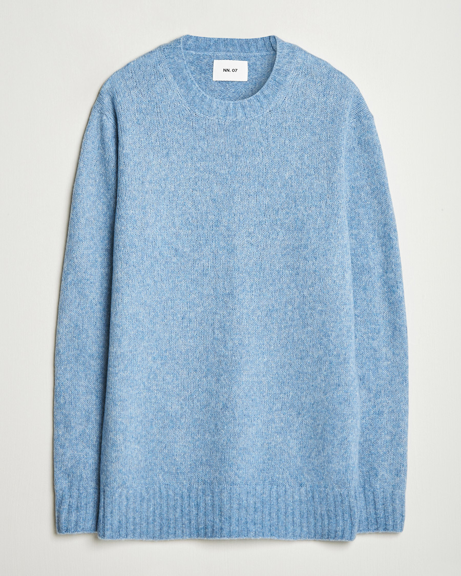Herr | Tröjor | NN07 | Lee Brushed Wool Crew Neck Tink Blue