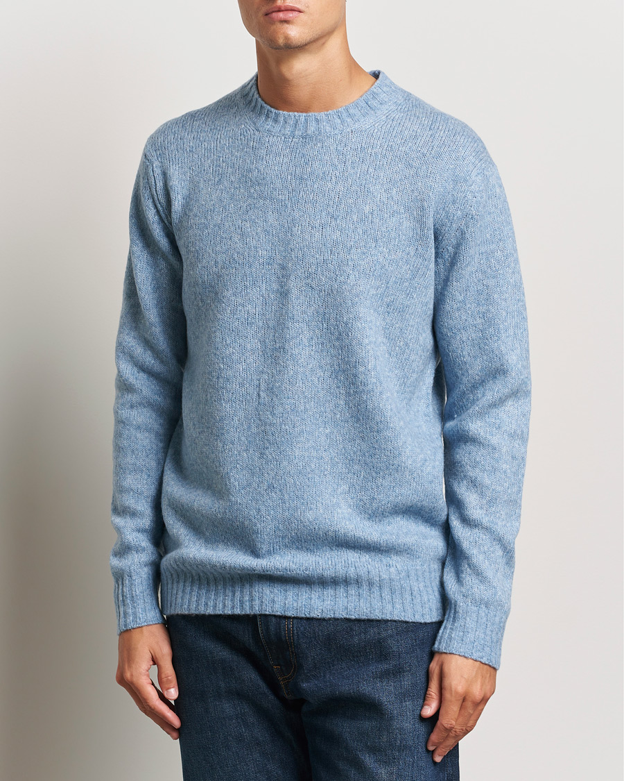 Herr | Tröjor | NN07 | Lee Brushed Wool Crew Neck Tink Blue