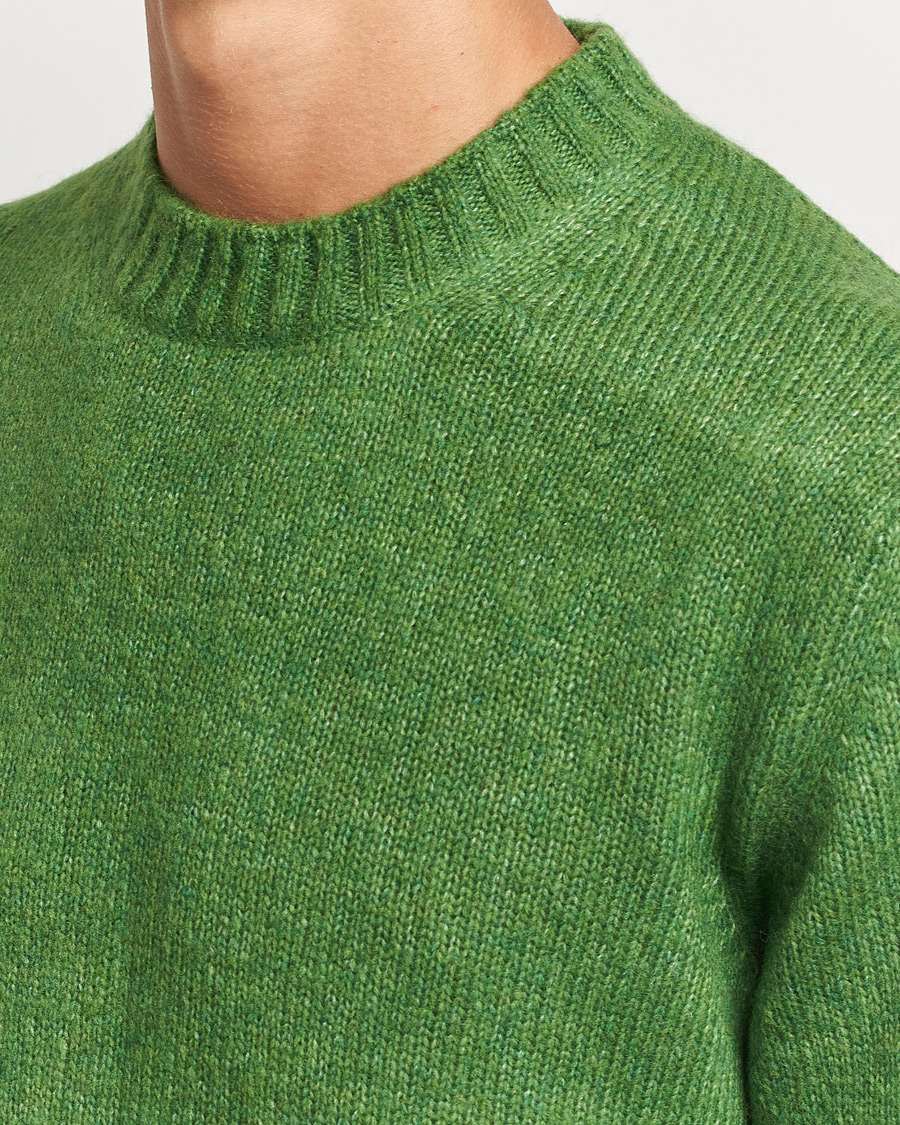 Herr | Tröjor | NN07 | Lee Brushed Wool Crew Neck Kale Green