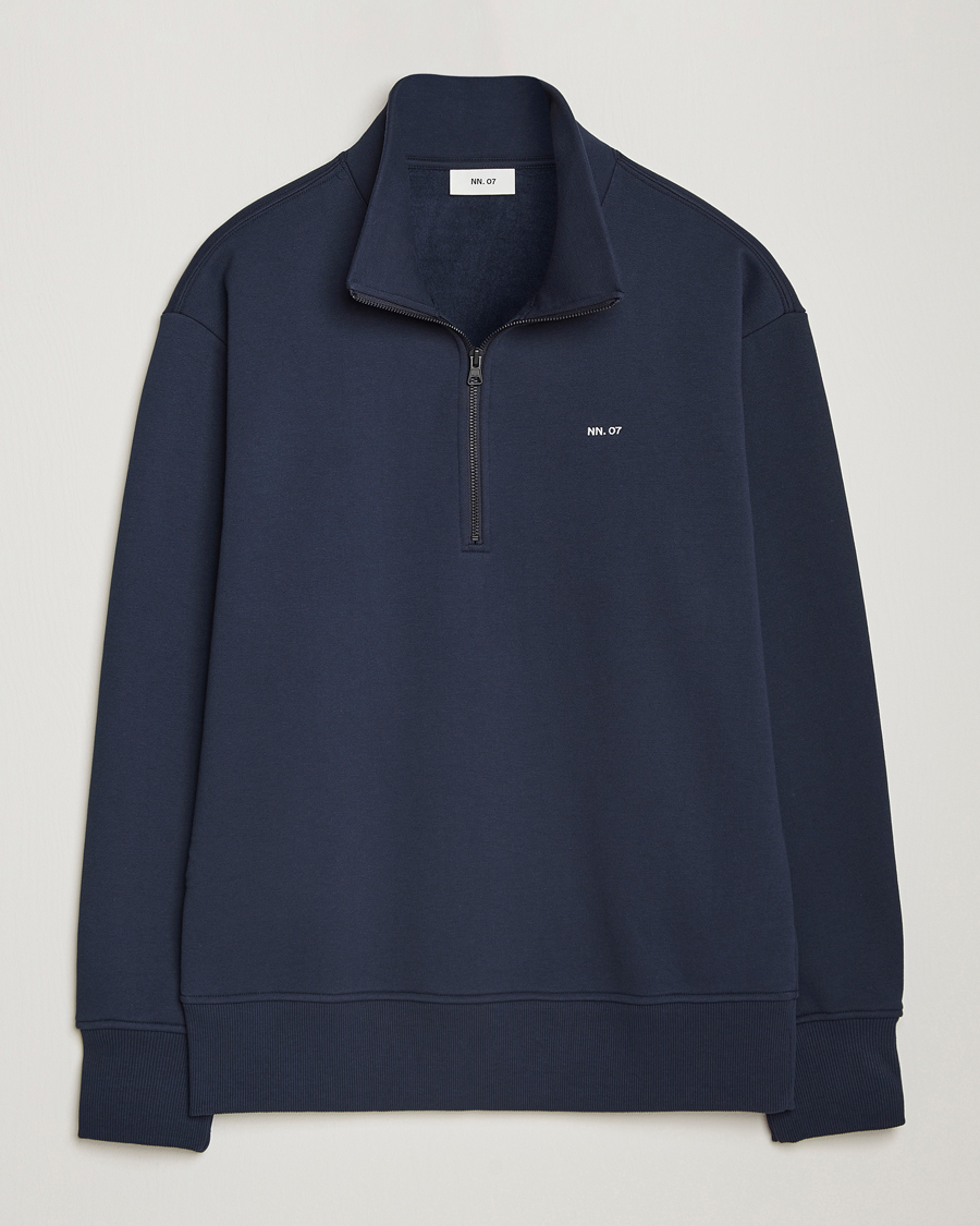 Herr | Tröjor | NN07 | Briggs Half Zip Sweatshirt Navy Blue