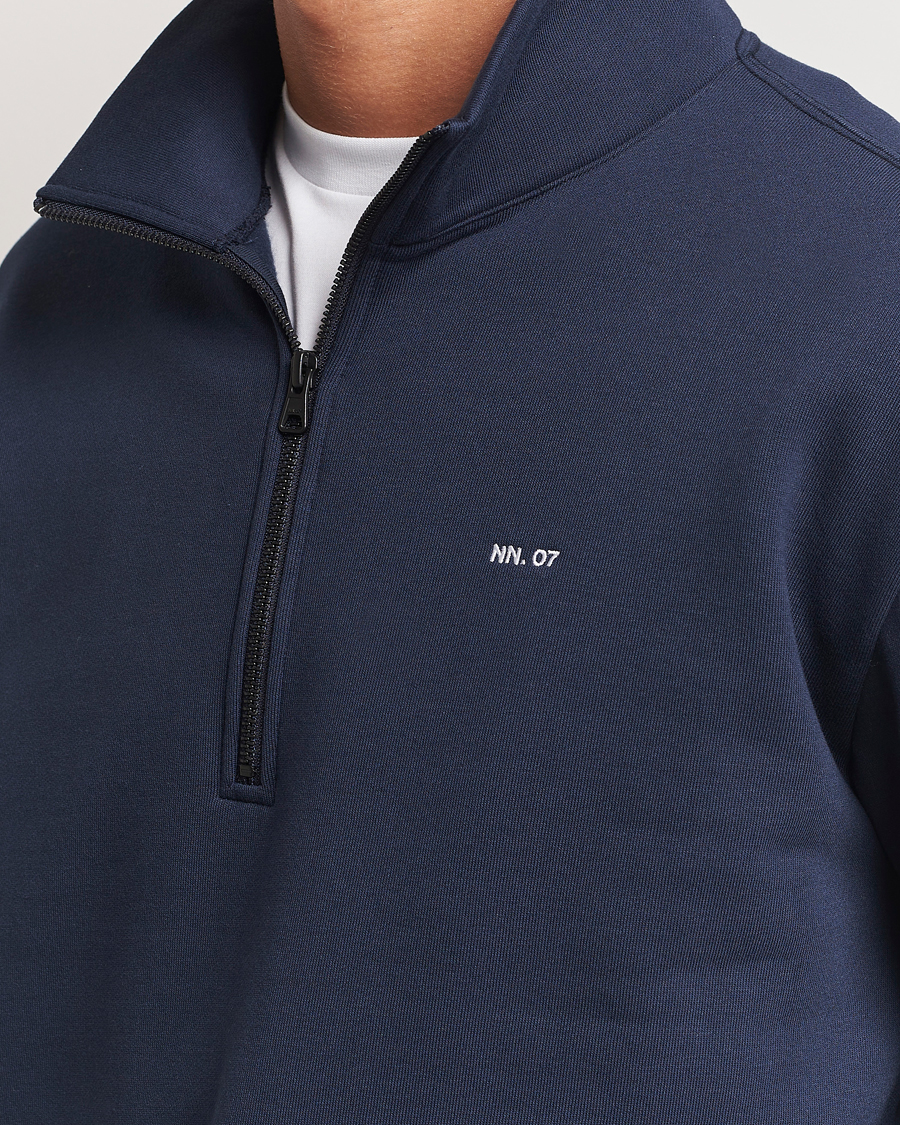 Herr | Tröjor | NN07 | Briggs Half Zip Sweatshirt Navy Blue