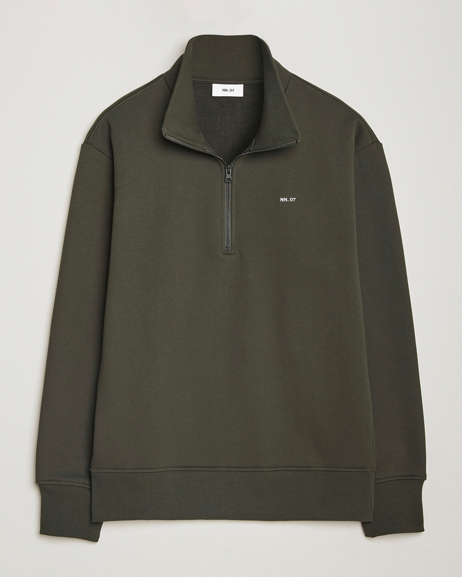 Herr | Tröjor | NN07 | Briggs Half Zip Sweatshirt Dark Army