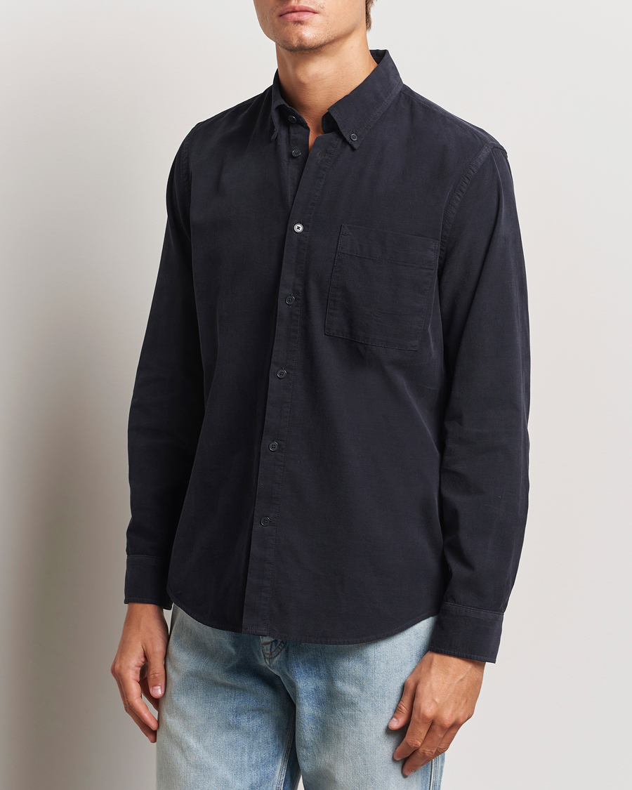 Herr | Skjortor | NN07 | Arne Baby Cord Shirt Black