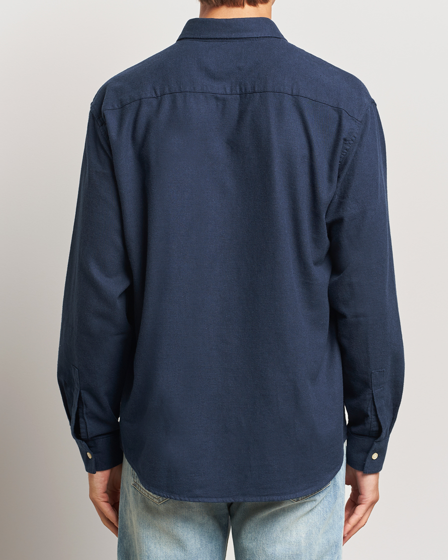 Herr | Skjortor | NN07 | Deon Flannel Checked Shirt Navy Blue