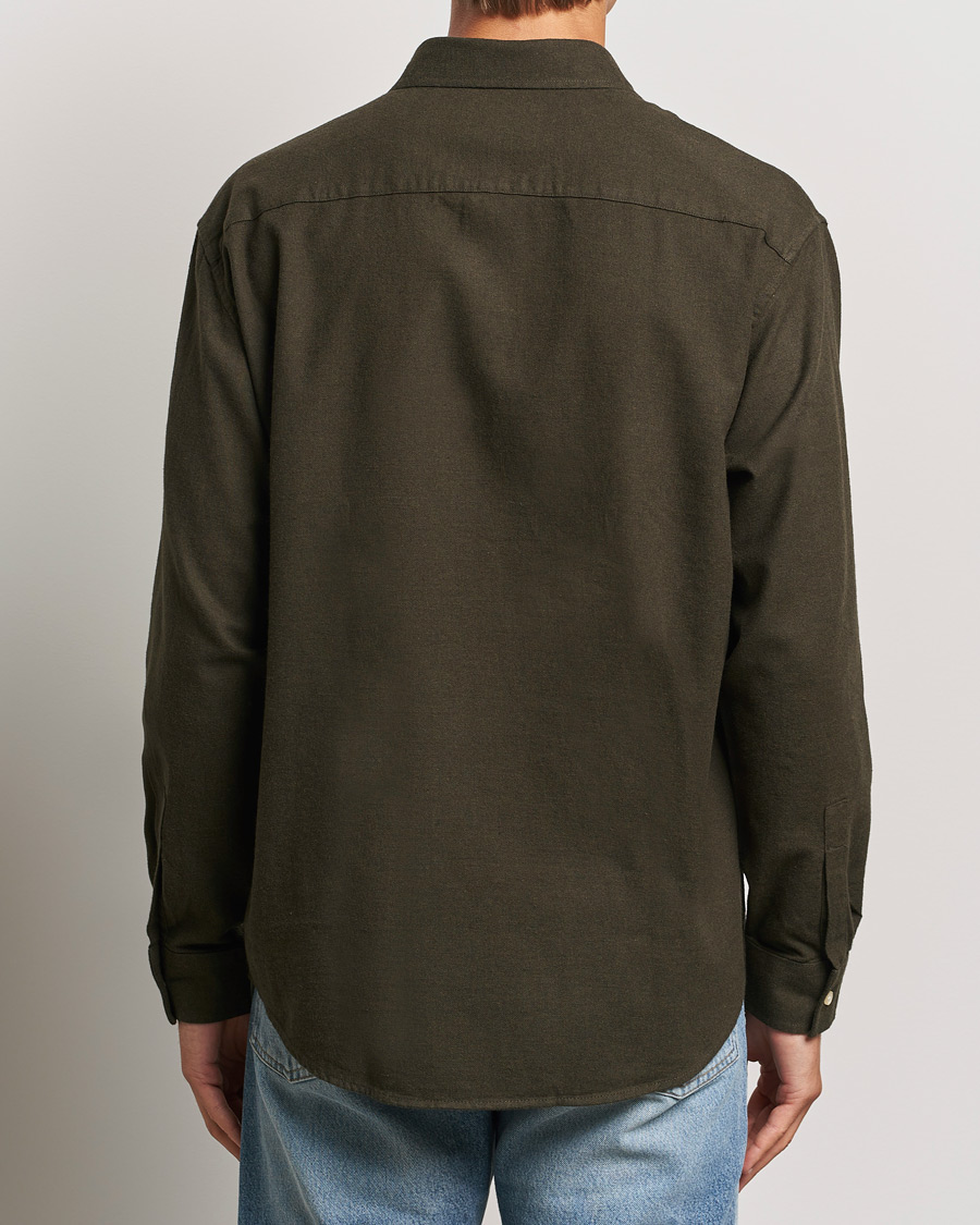 Herr | Skjortor | NN07 | Deon Flannel Checked Shirt Dark Army