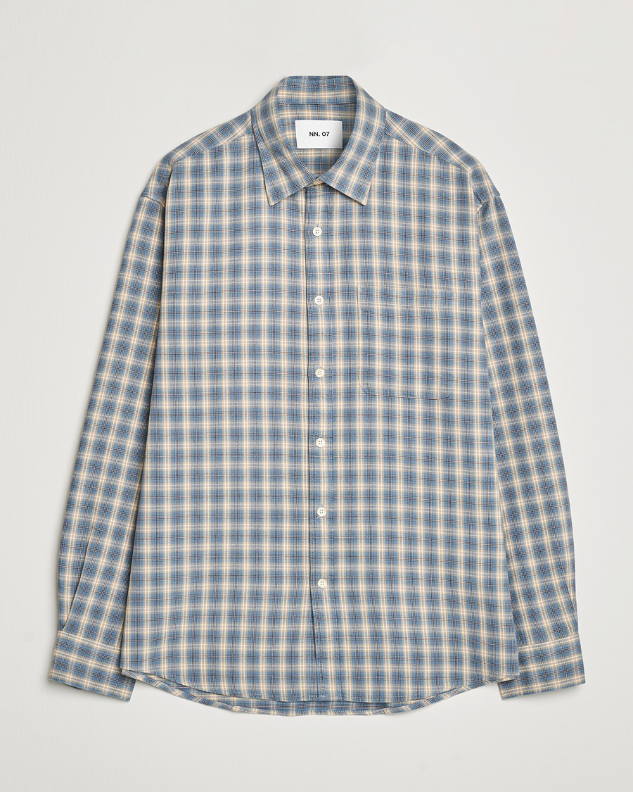 Herr | Skjortor | NN07 | Deon Flannel Shirt Blue Multi