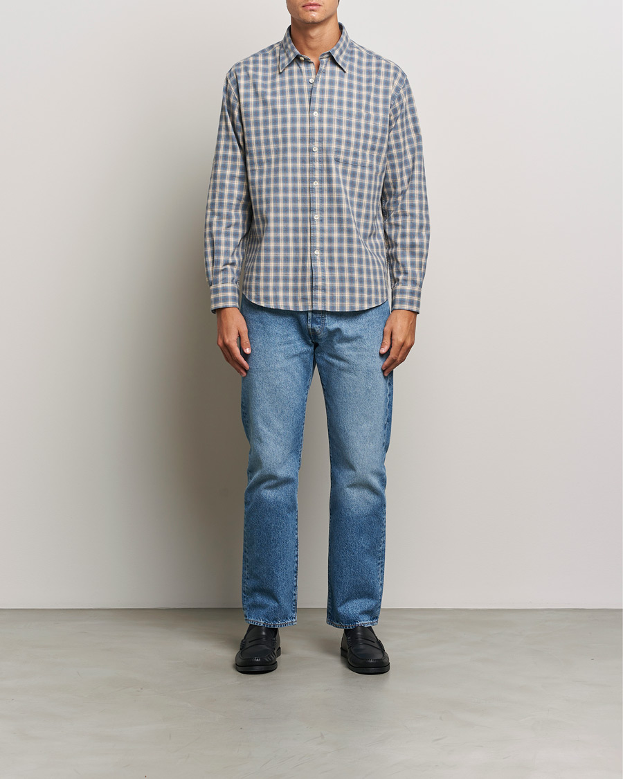 Herr | Skjortor | NN07 | Deon Flannel Shirt Blue Multi