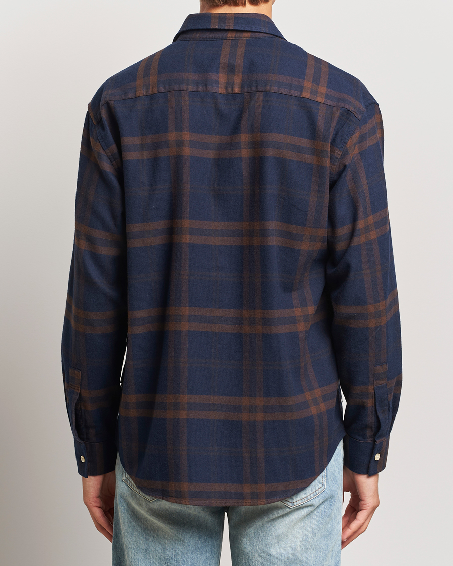 Herr | Skjortor | NN07 | Deon Flannel Shirt Blue/Brown