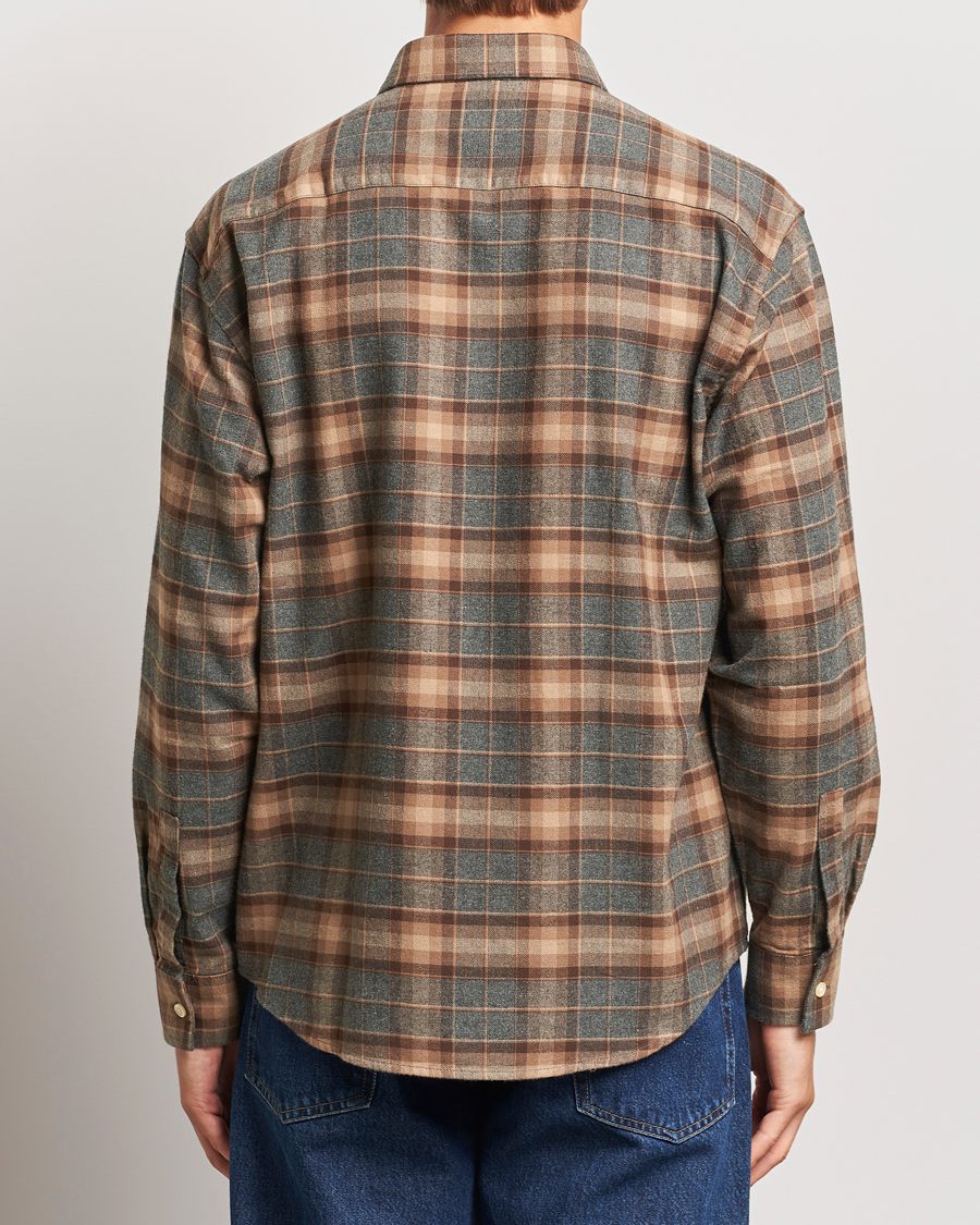Herr | Skjortor | NN07 | Deon Flannel Checked Shirt Rust Red