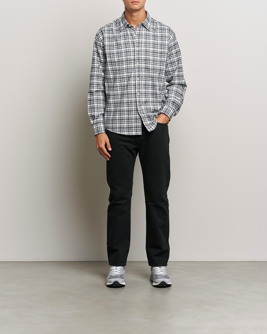 Herr | Skjortor | NN07 | Deon Flannel Shirt Grey/White