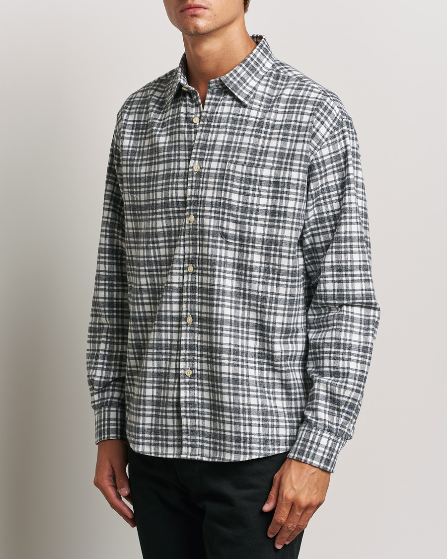 Herr | Skjortor | NN07 | Deon Flannel Shirt Grey/White
