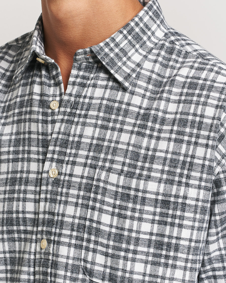 Herr | Skjortor | NN07 | Deon Flannel Shirt Grey/White
