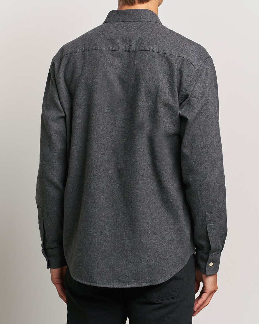 Herr | Skjortor | NN07 | Deon Flannel Shirt Dark Grey Melange