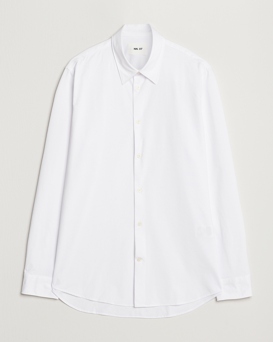 Herr | Skjortor | NN07 | Elian Mercerized Cotton Shirt White