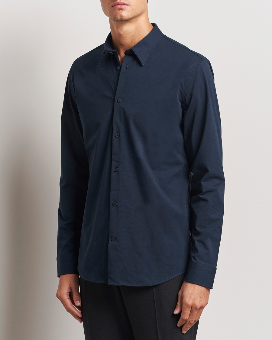 Herr | Skjortor | NN07 | Elian Mercerized Cotton Shirt Navy Blue