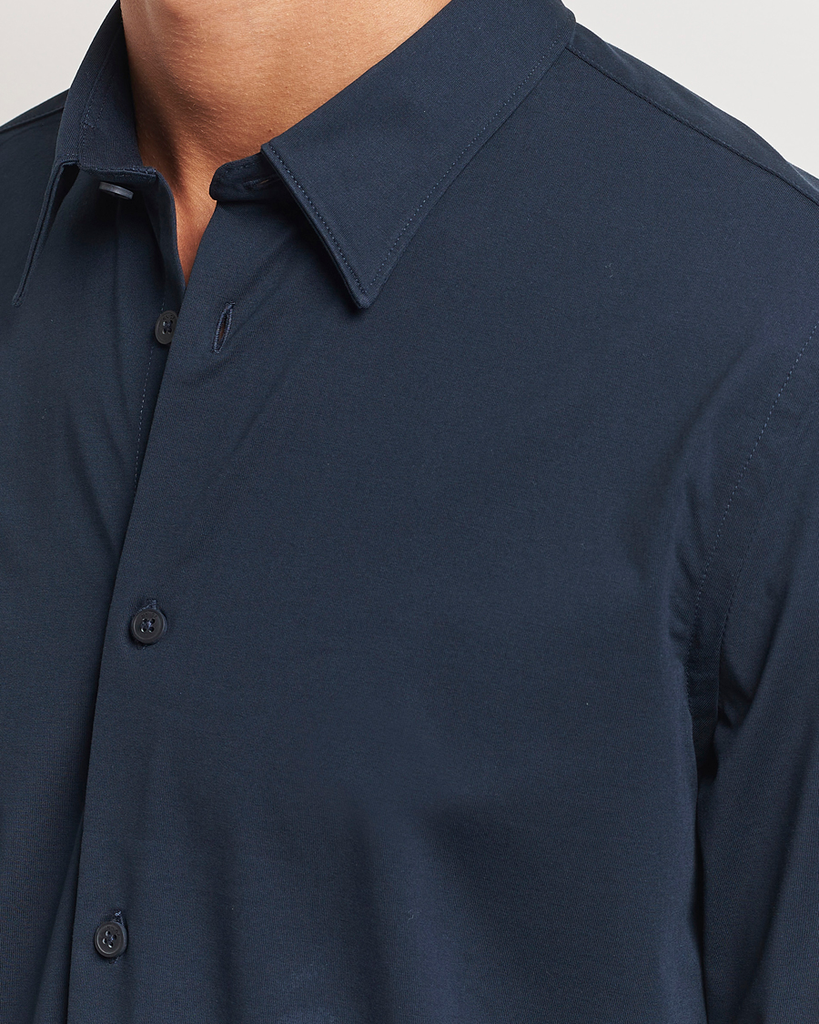 Herr | Skjortor | NN07 | Elian Mercerized Cotton Shirt Navy Blue